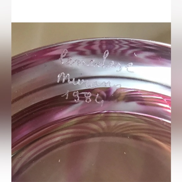 New Cenedese Vitri Fenicio Small Murano Glass Bowl Signed Dated on Bottom - Picture 4 of 16
